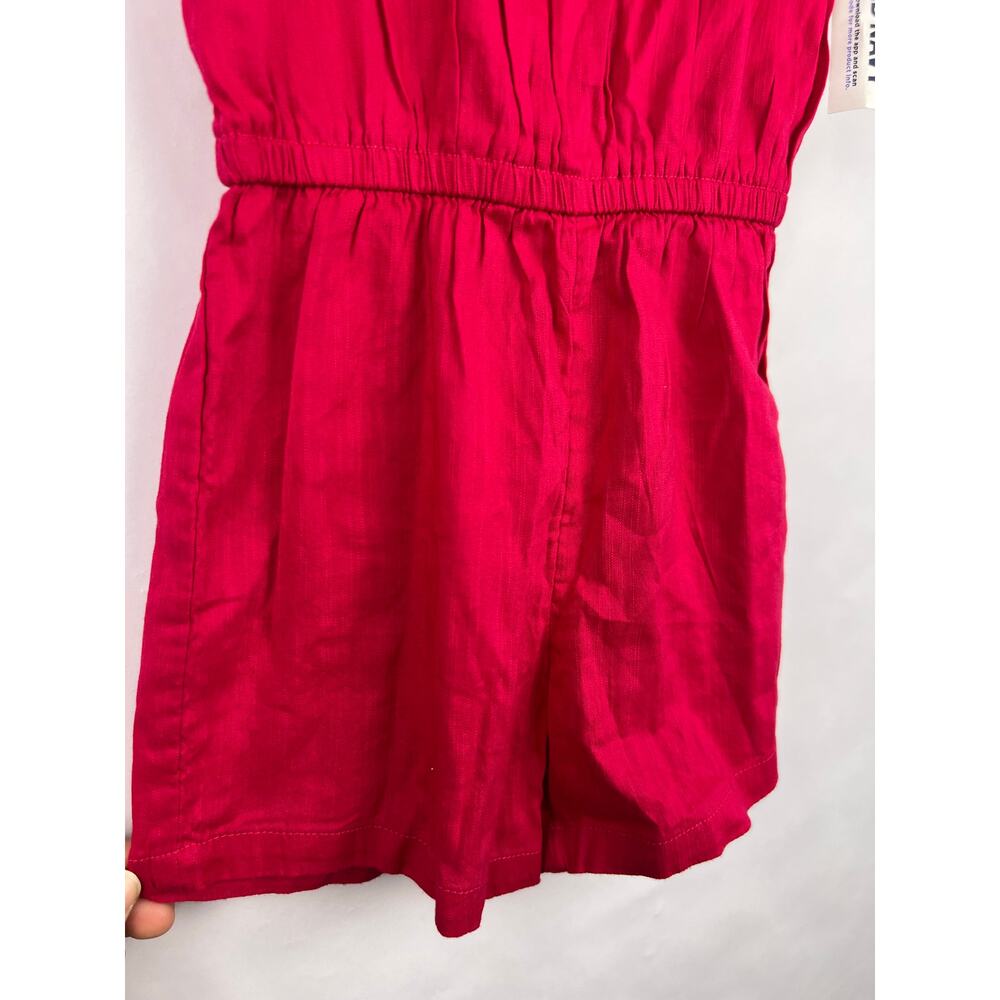 Old Navy Pink Embroidered Palm Ruffle Romper Girls 4T Cotton Summer Playwear - Picture 6 of 8